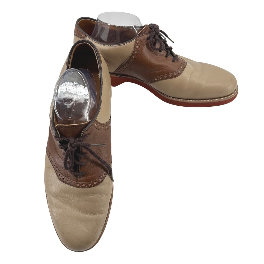Dexter Saddle Shoes Mens 12 W Tan Brown 733169 Made in USA Vintage VTG Retro